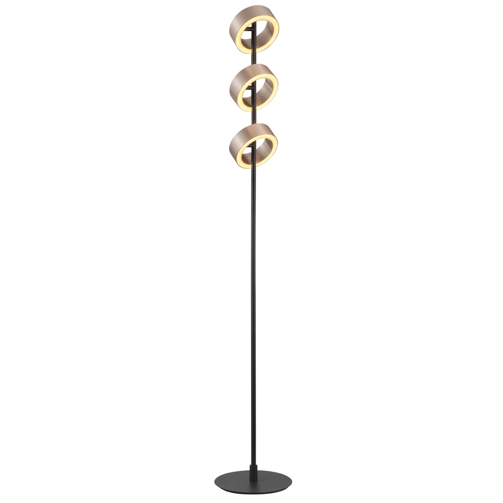 Design-Stehlampe Axion Schwarz mit Braun Brilliant 4004353477171