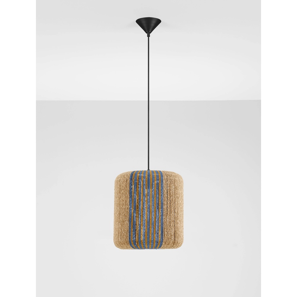 Pendelleuchte Abby Ø 33cm blau mit braun Lyora 5212017477316