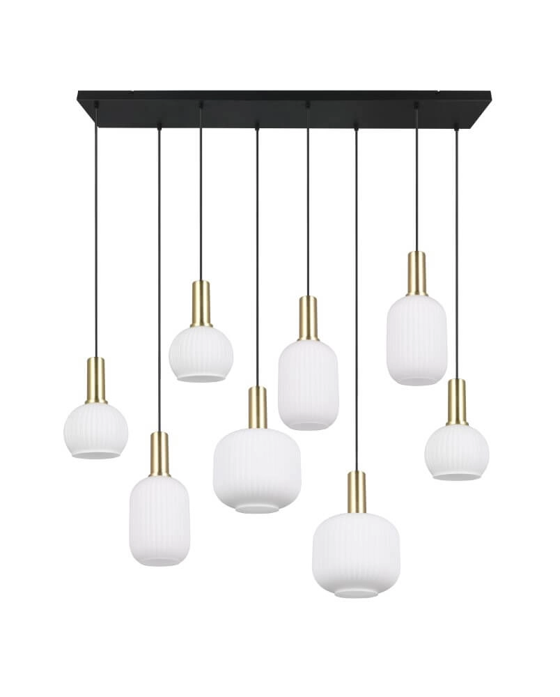 Hängelampe für das Esszimmer Diva 8-flammig – weißes Glas Trio 4017807614527