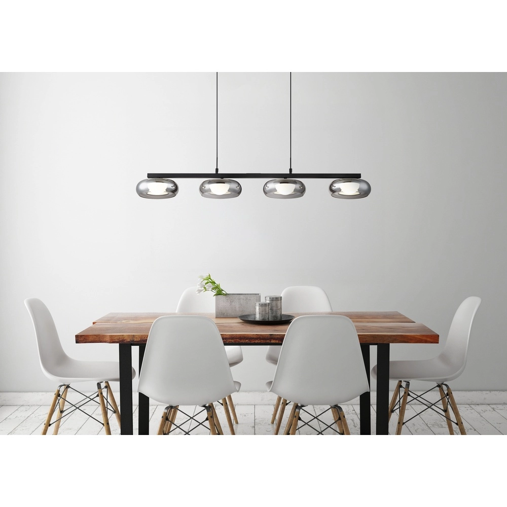 Design-Pendellampe Carlene 4-Licht Schwarz Globo 9007371569182