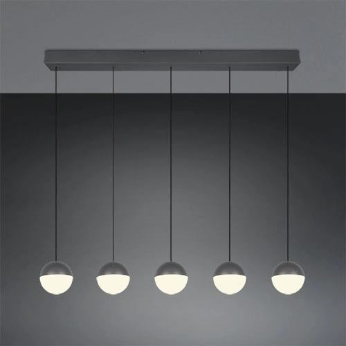 5-Licht Pendellampe Senta Anthrazit Trio 4017807697872