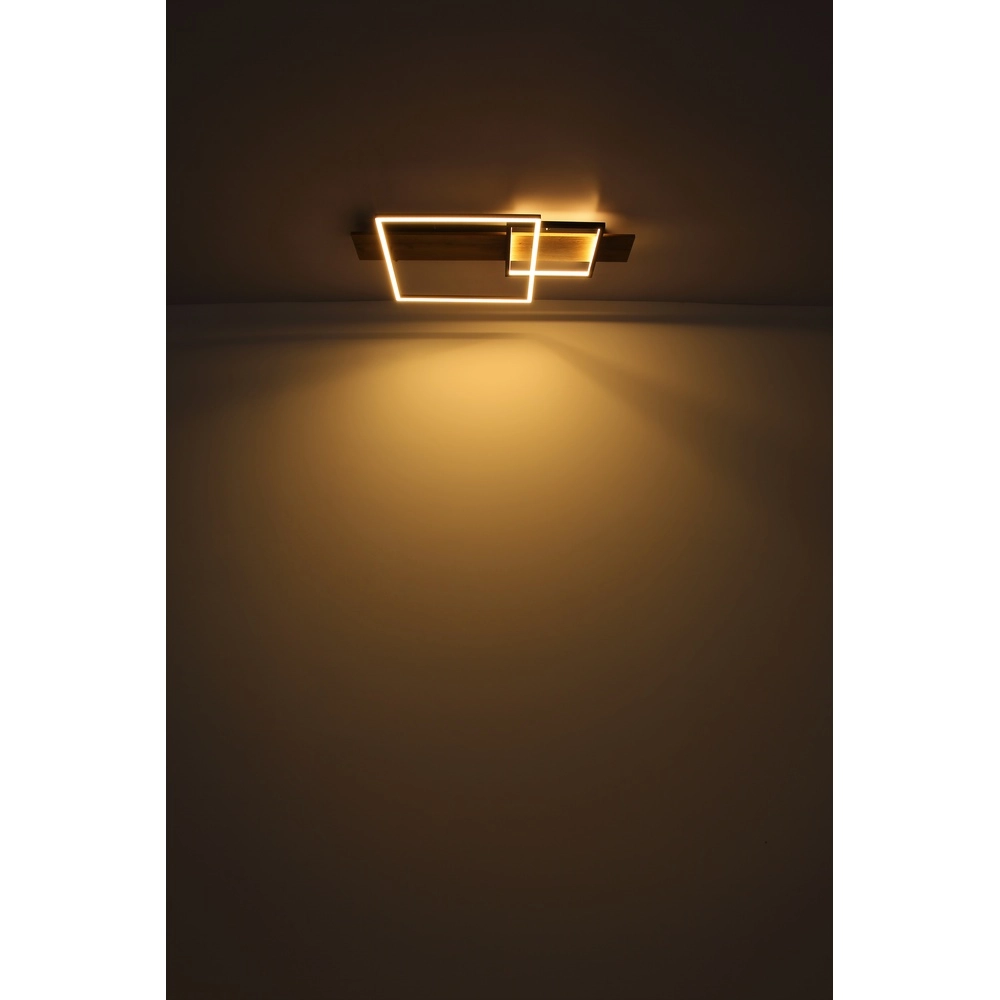 Design-Deckenlampe Vanni Schwarz mit Holz, Look 60 cm Globo 9007371451081