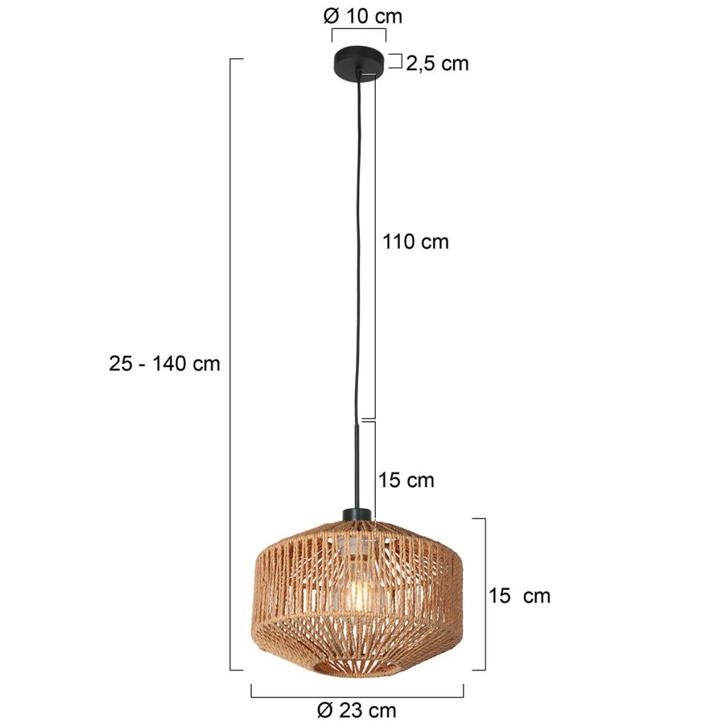 Pendellampe Ropex mit Rattan-Schatten Ø23 cm Steinhauer 8712746182750