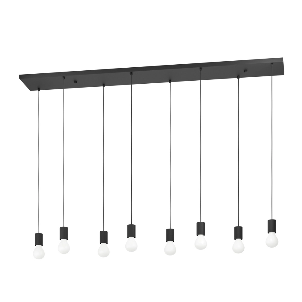8-Lampen-Pendellampe Nogalte Schwarz