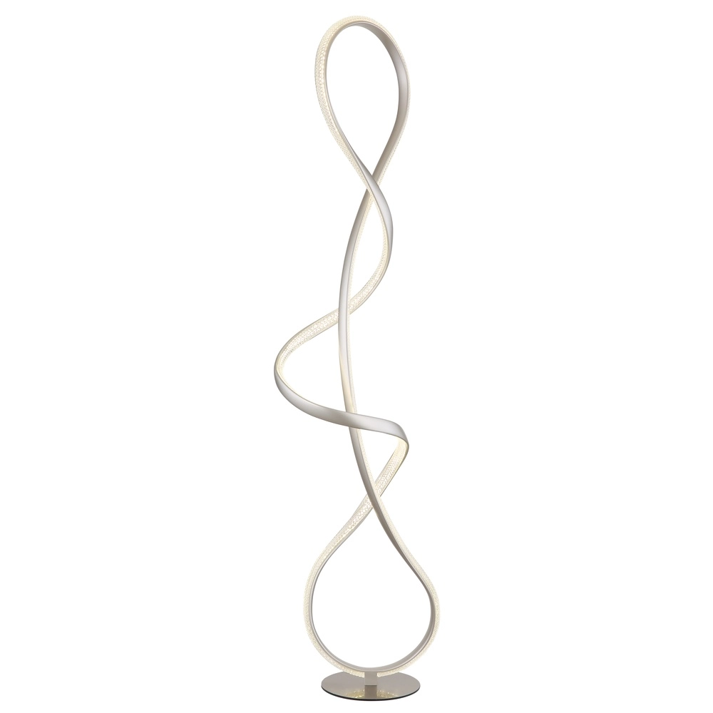 Nickel-Bodenlampe Swirl Moderne Zeit