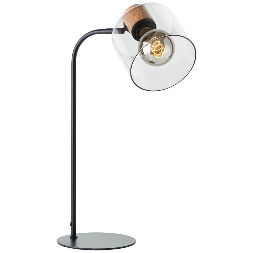 Tischlampe Weald schwarz mit Holz Brilliant 4004353419263