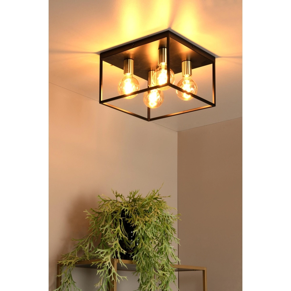 Deckenlampe Ruben Schwarz: 36 cm quadratisch Lucide 5411212010919