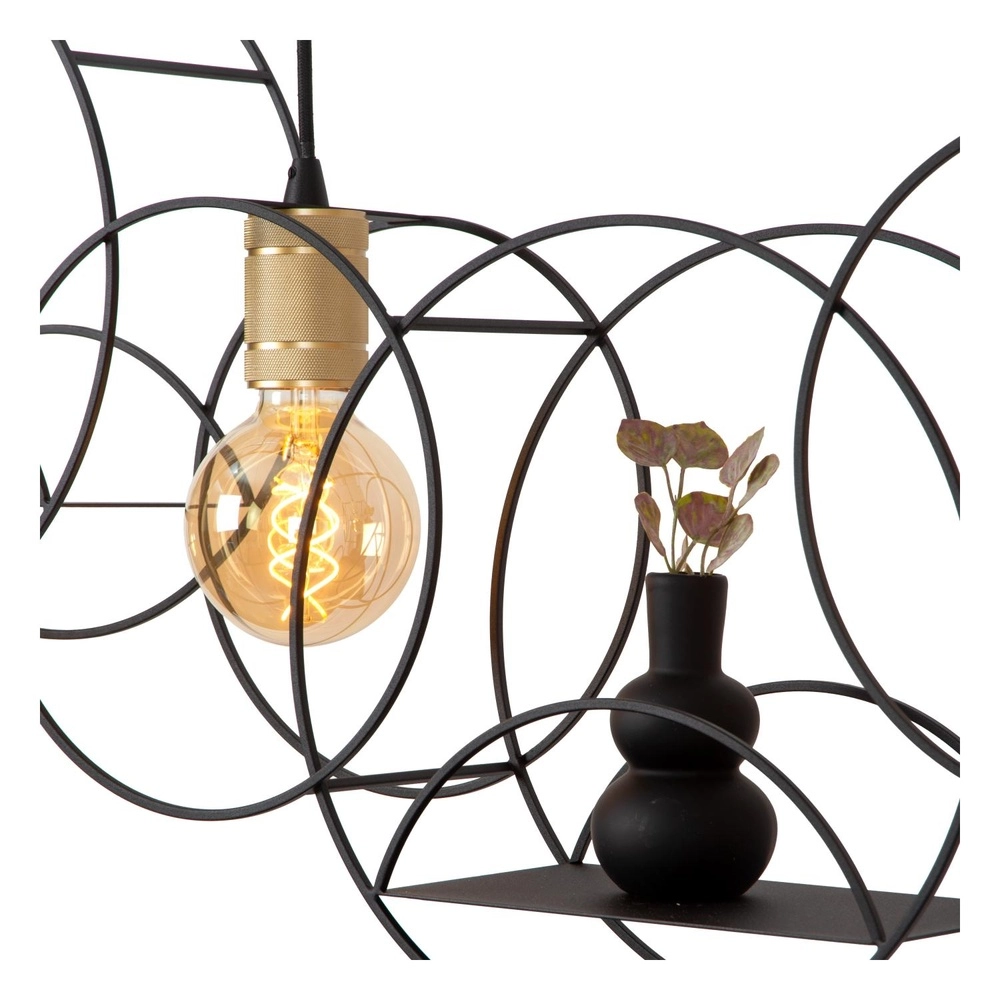 Einzigartige Pendellampe Circle 3-Licht Schwarz Lucide 5411212211910