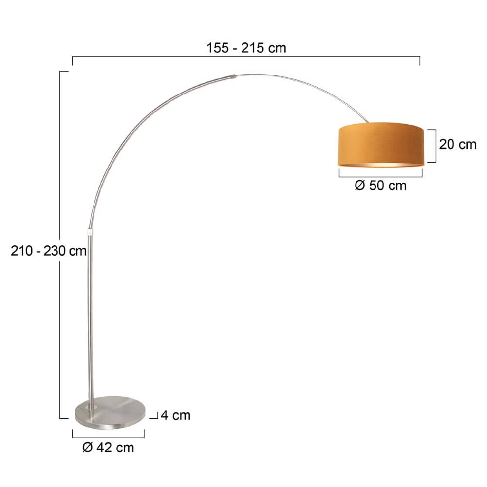 Bogenlampe Sparkled mit goldenem Samt Steinhauer 8712746145960