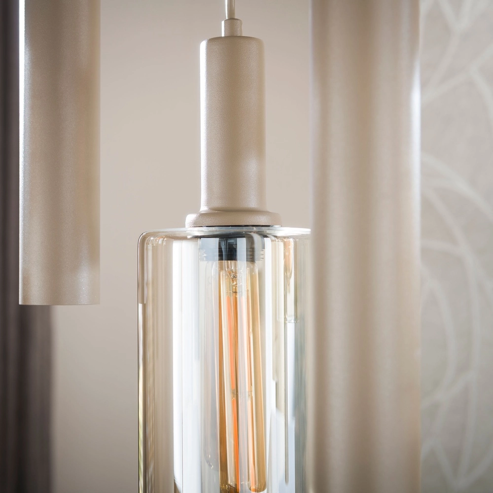 Design-Pendellampe Sepiora 9-helles Sandbraun Lyora 8716803515307