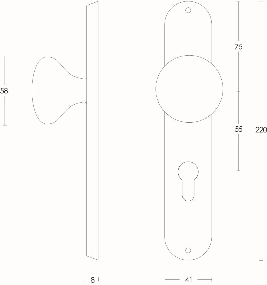 Türklinke Paddenstoel PC 55mm Edelstahl Intersteel 8714186039717
