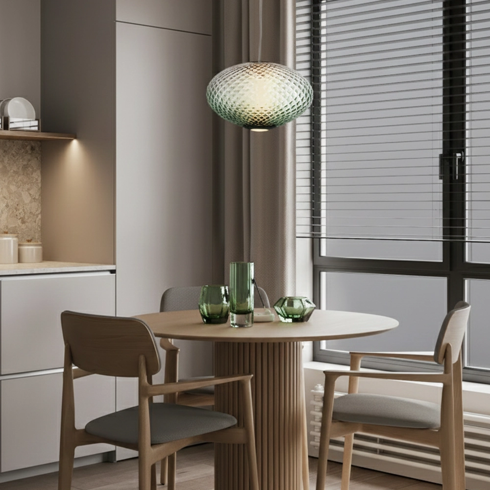 Pendelleuchte Aora ovales grünes Glas