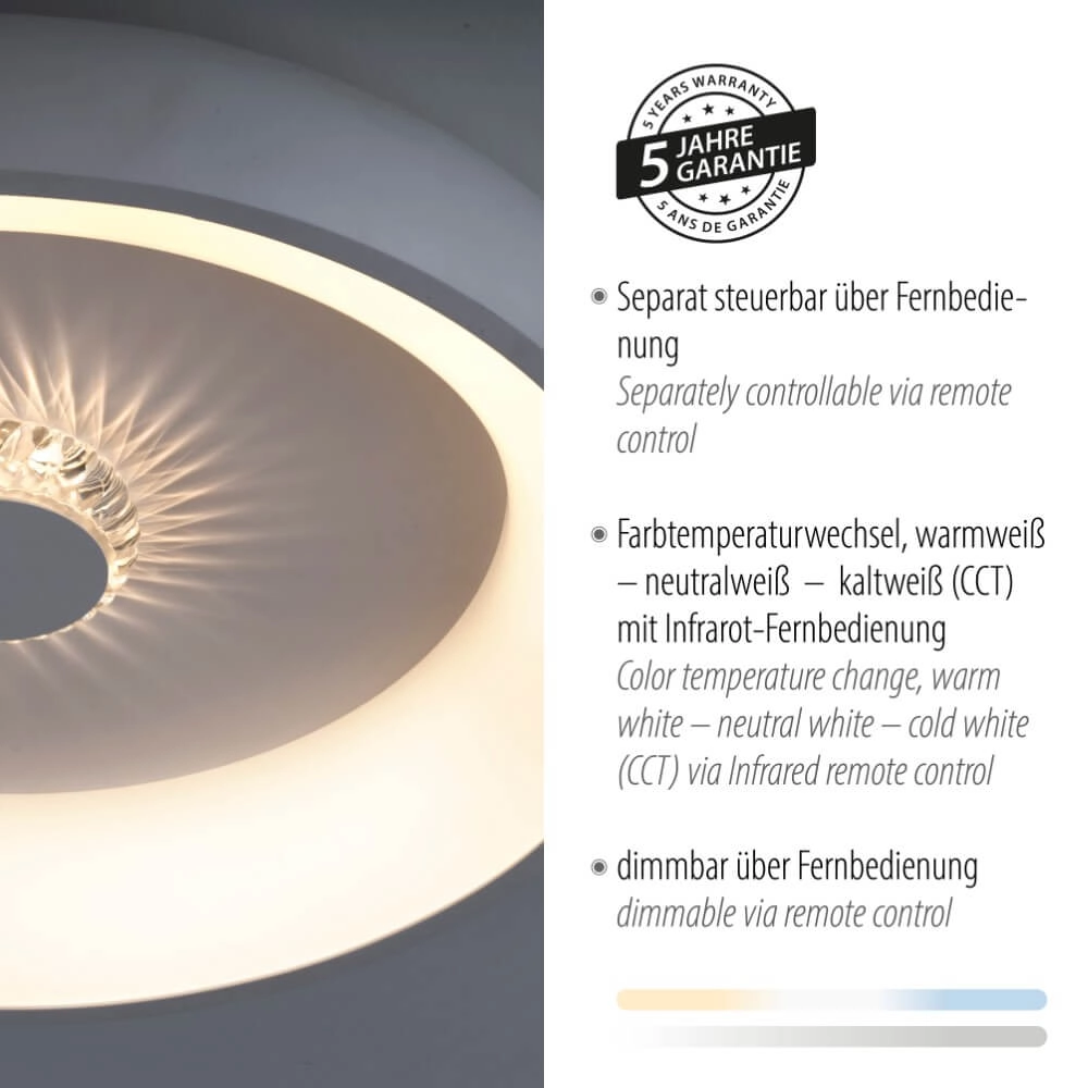 Runde Deckenleuchte Vertigo weiß Ø 46,5cm Just Light 4043689994709