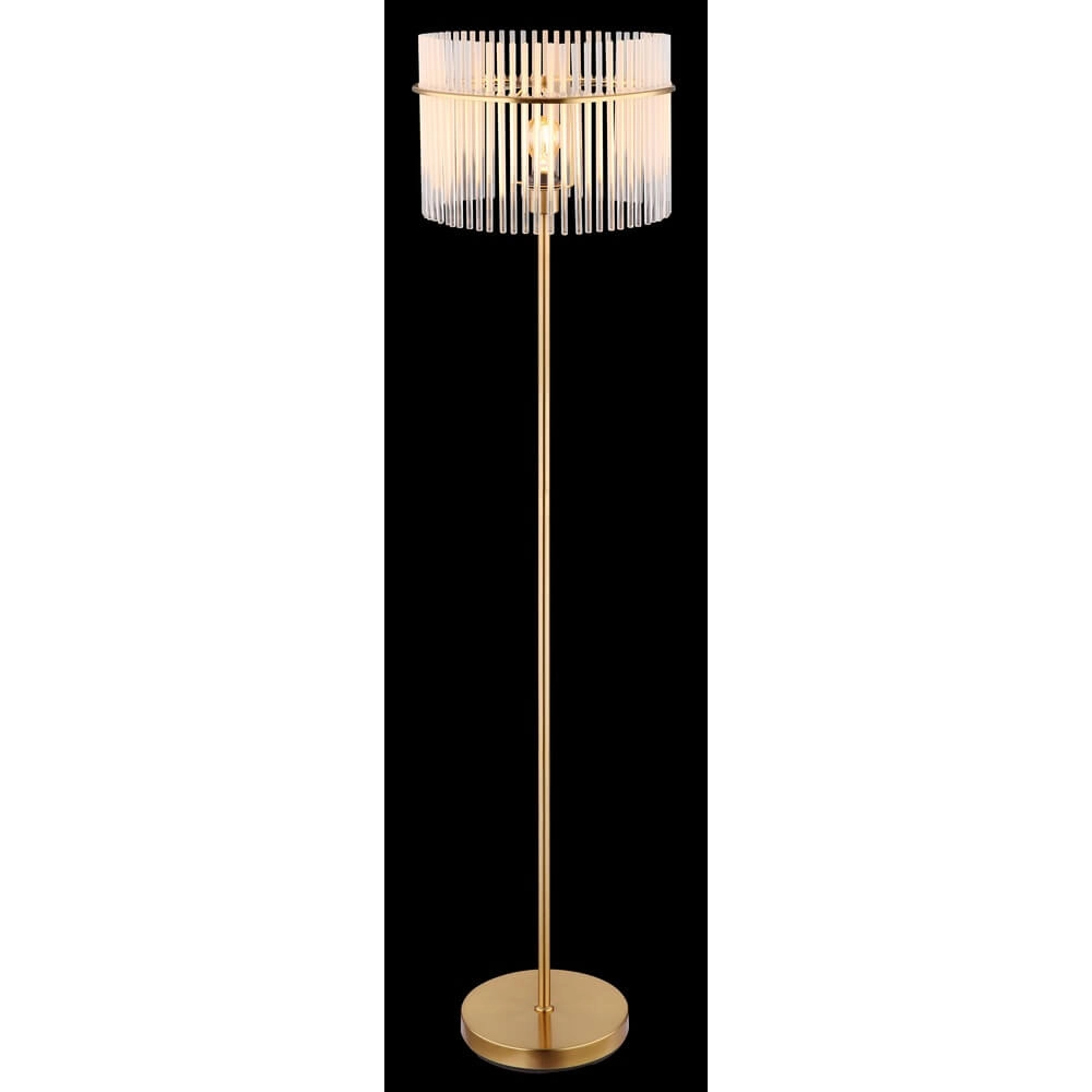 Goldene Stehleuchte Gorley mit Glas Ø 38cm Globo 9007371446810