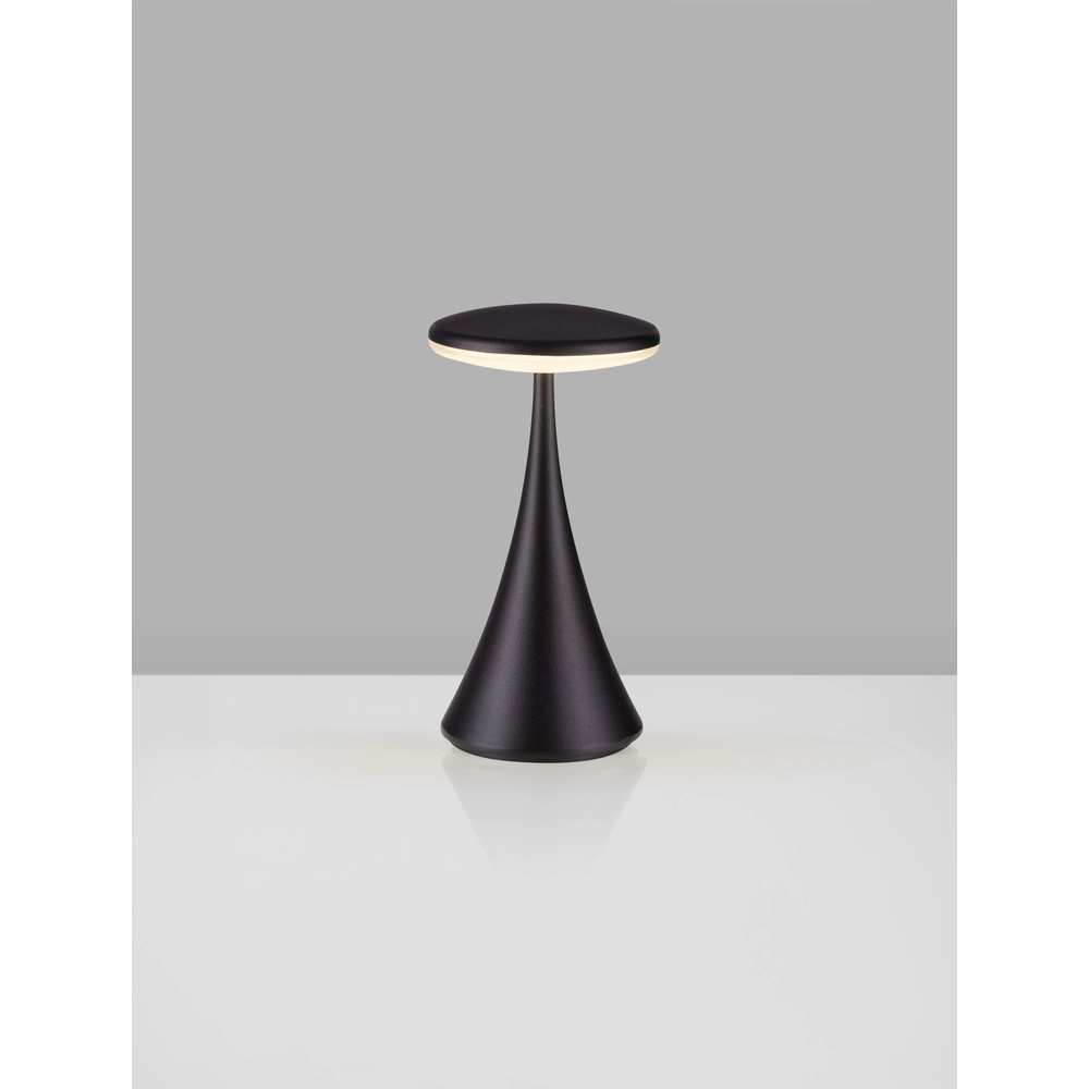 Tischlampe Elbo schwarz wiederaufladbar mit USB Lyora 5212017476920