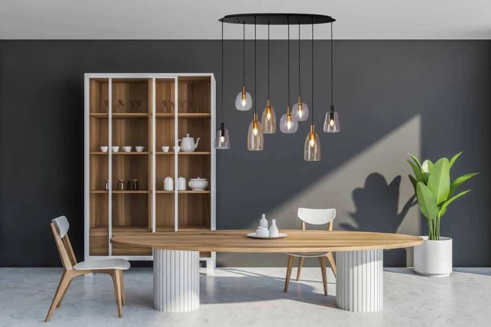 Hängelampe mit 8 Leuchten Divine mehrere Glasfarben Searchlight 5053423250663