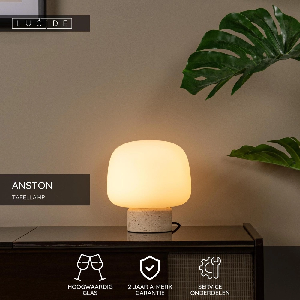 Japandi-Tischlampe Anston Opal Lucide 5411212051615