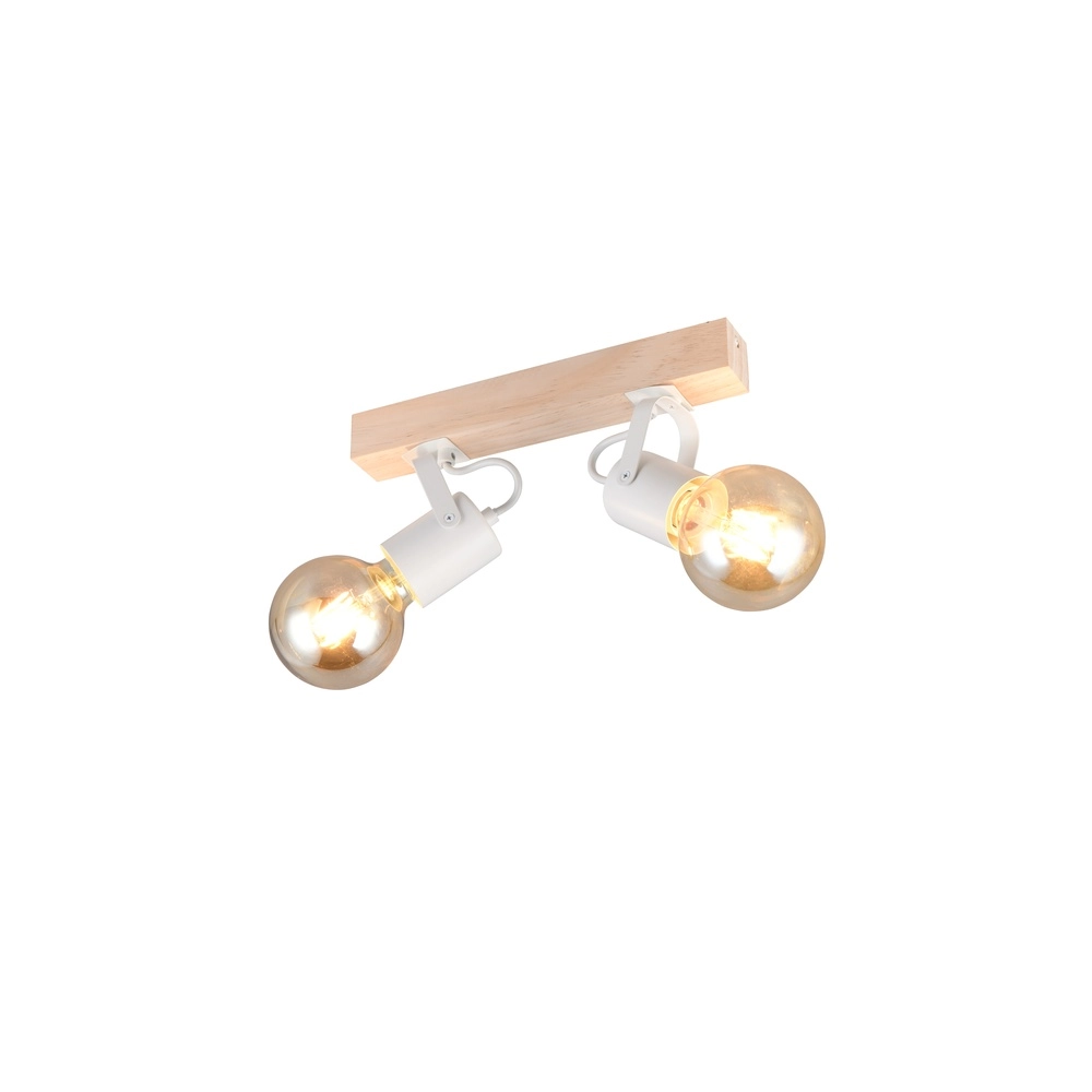 Doppeldeckenlampe Lynar Weiß mit Holz Trio 4017807670745