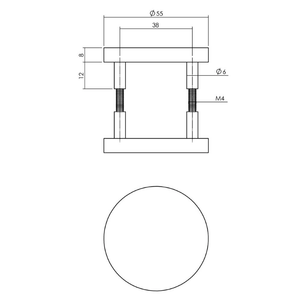 Blindrosette Tira Aluminium Schwarz Intersteel 8714186492222