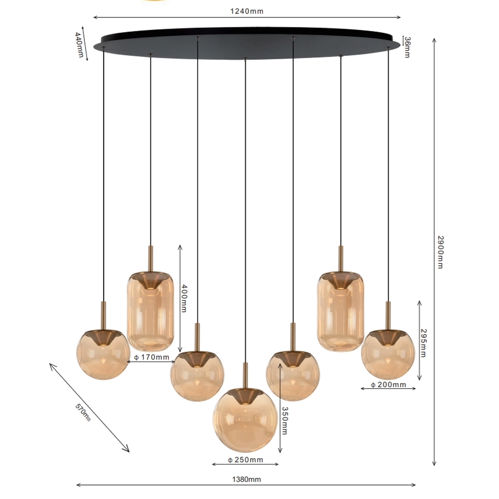 Essaal-Pendellampe Yvonne 7-Licht ETH 8720195311645