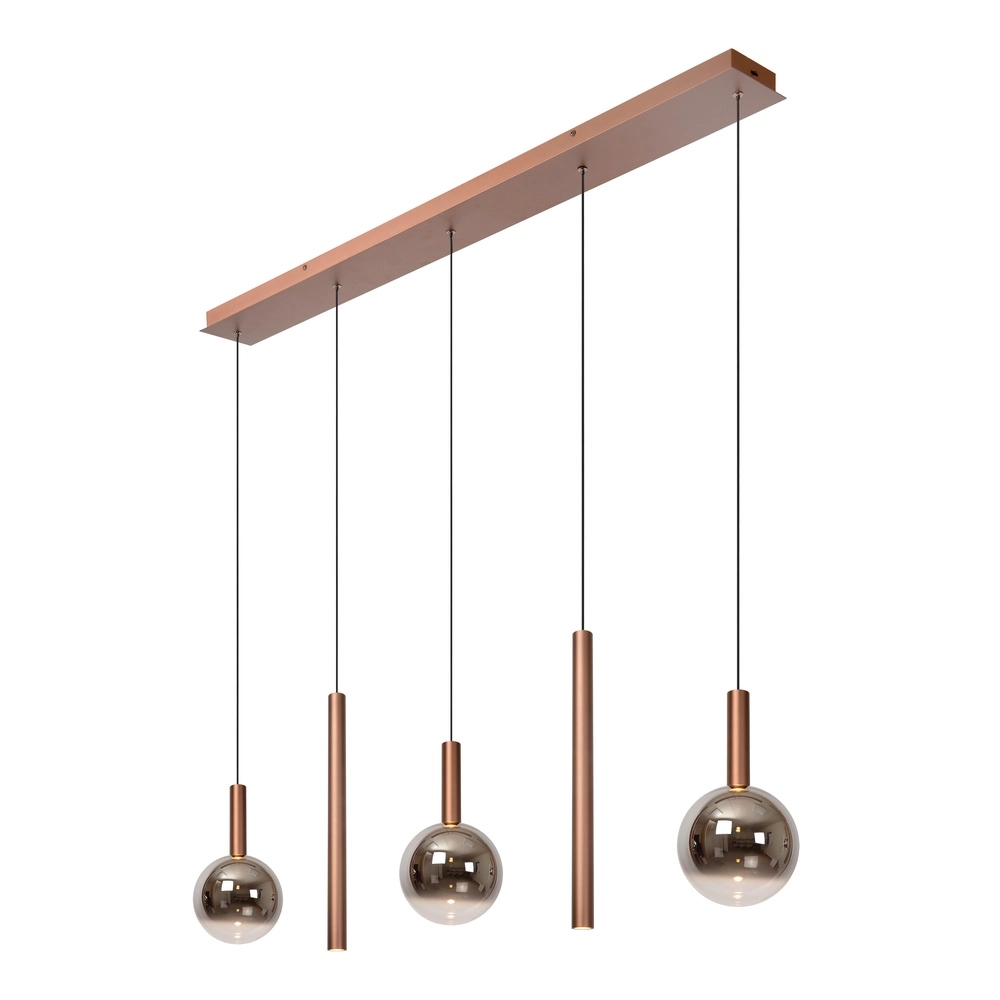 Design-Pendellampe Jasmine Kupfer-5-Lampen Premium by Lucide 5411212741301