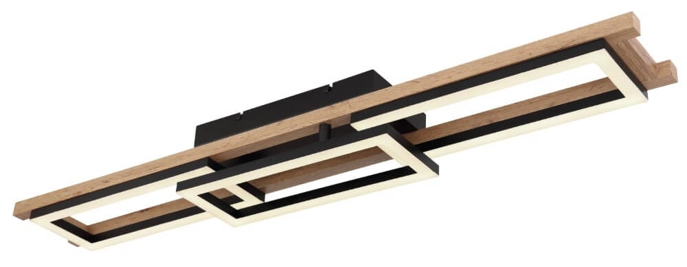 Deckenleuchte Illa 100 cm schwarz mit Holz Globo 9007371431267