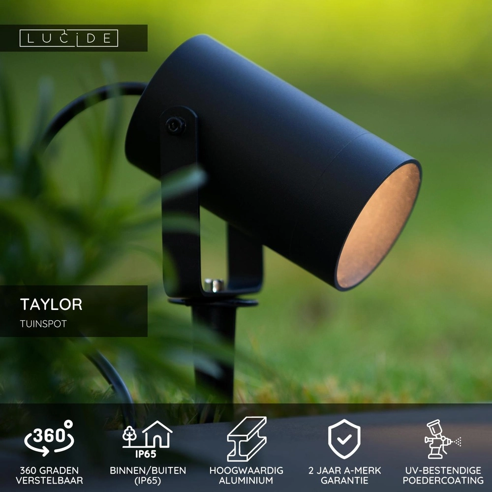 Spike-Spot Taylor IP65 schwarz Lucide 5411212092755