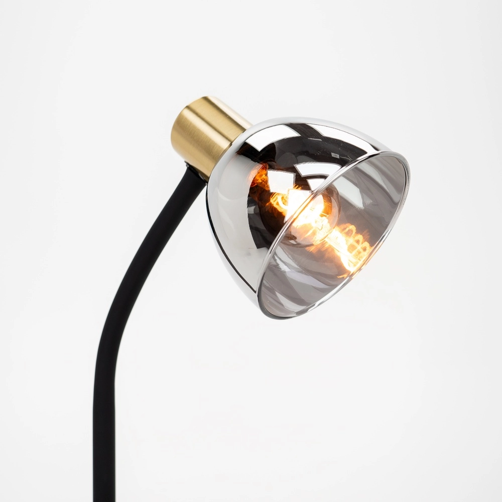 Elegante Schreibtischlampe Macere Gold mit Rauchglas Eglo 9008606304332