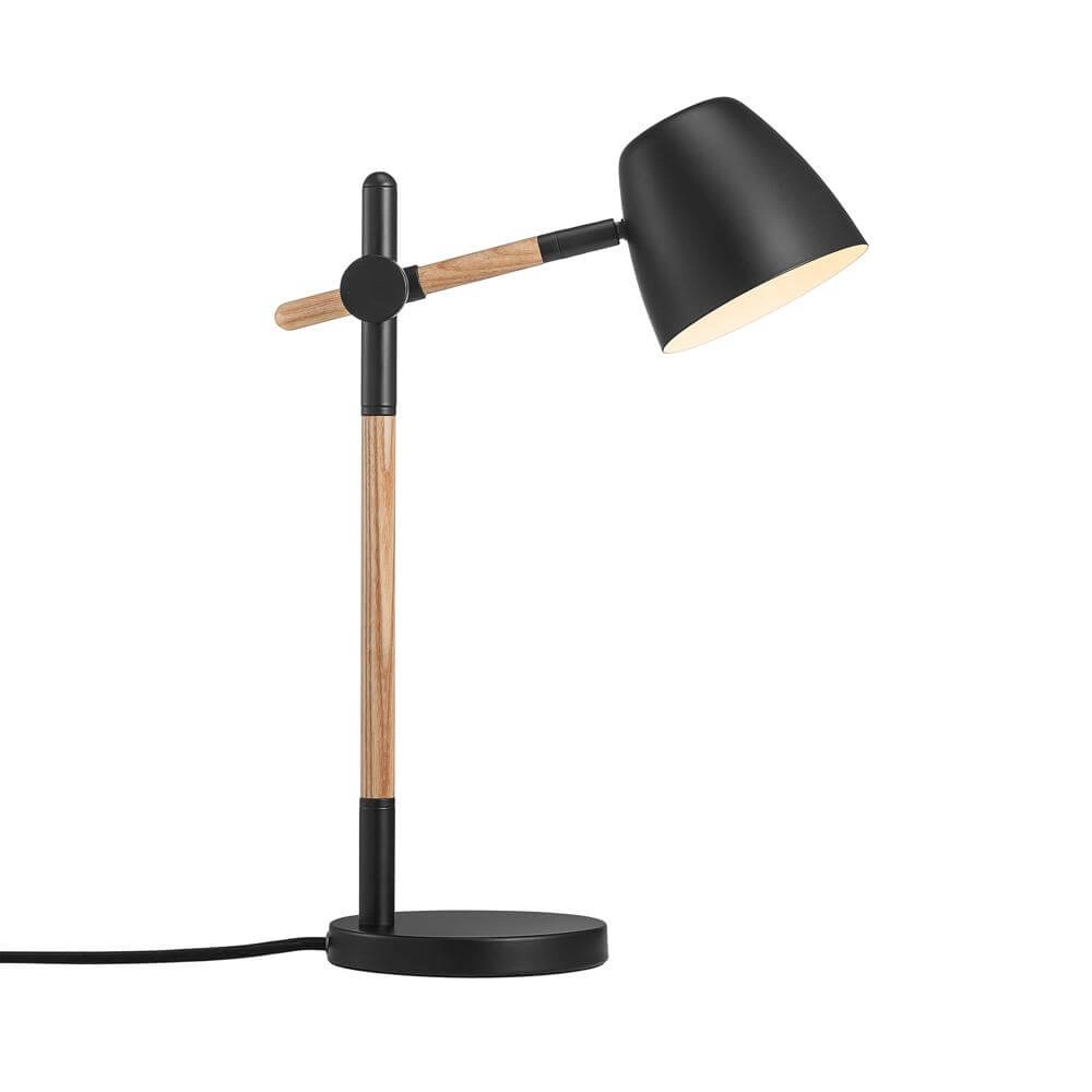 Tischlampe Theo schwarz mit Holz Nordlux 5704924005695