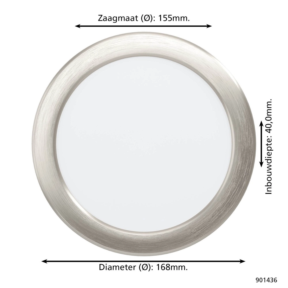 IP44-Einbaulampe Fueva 6-Z Zigbee – Edelstahl – Ø 16,8 cm Eglo 9008606331048