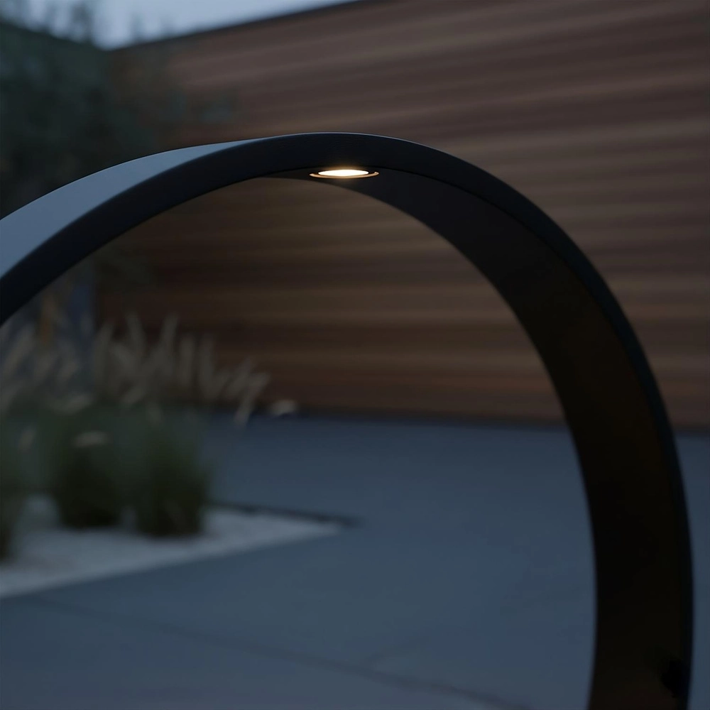 Runde Gartenlampe Jerel schwarze IP54 Ø 40cm Lucide 5411212290472