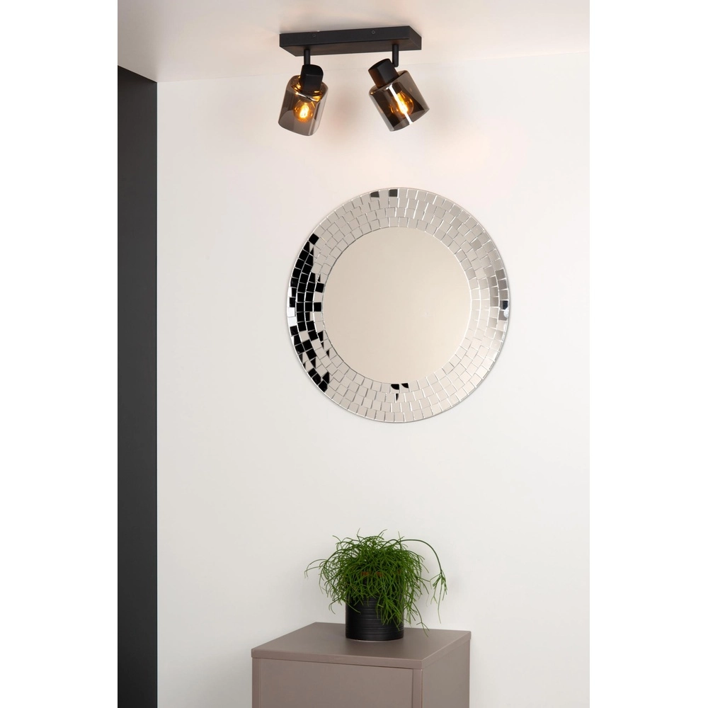 Deckenlampe Alion 2-Licht Schwarz mit Rauchglas Lucide 5411212176998
