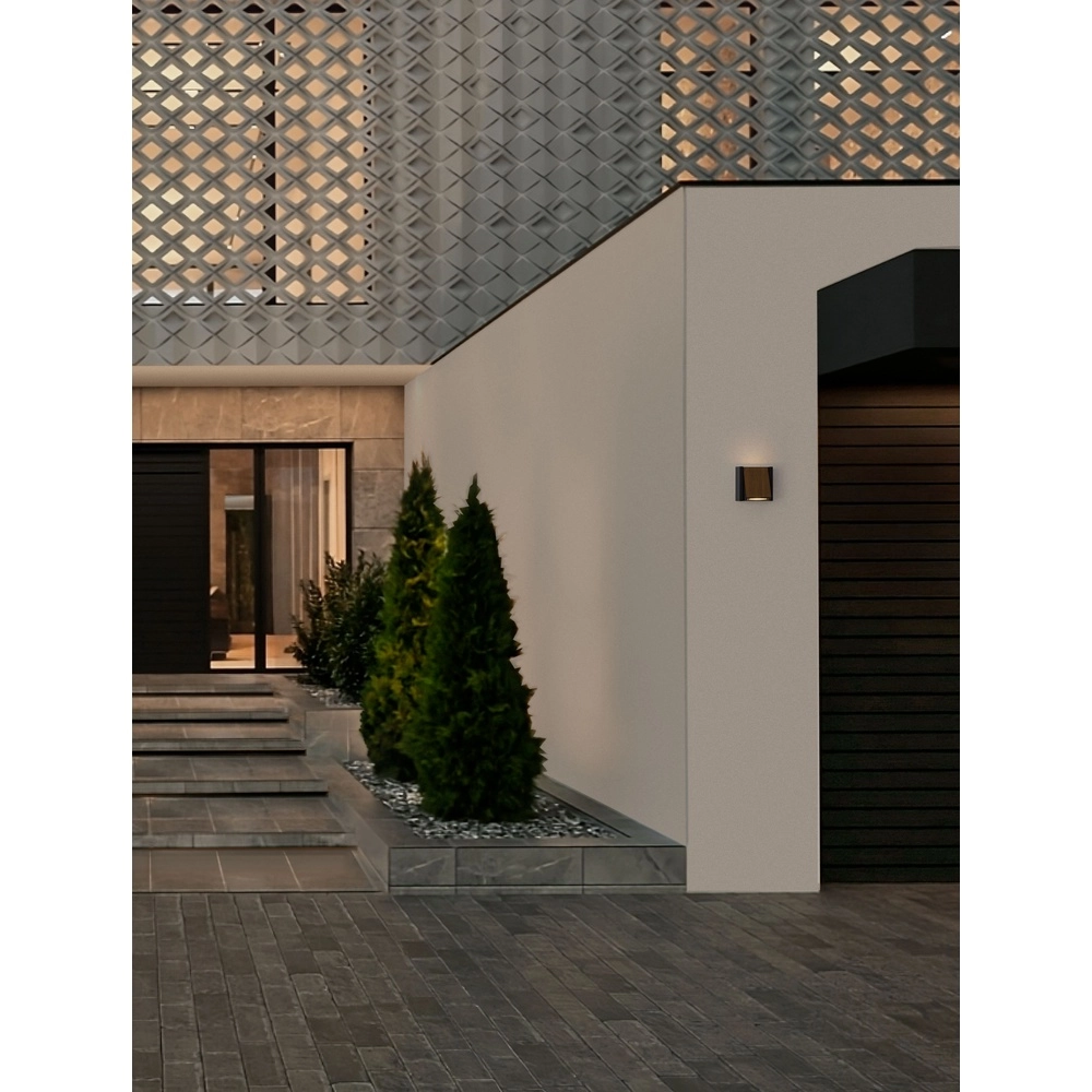 Wandleuchte Kioo schwarz mit Holz Lyora 5212017478795