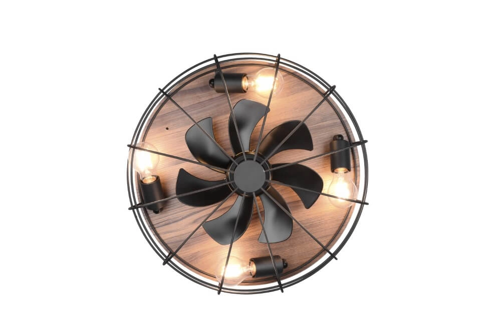 Deckenventilator Trondheim schwarz mit Holz Trio 4017807529586