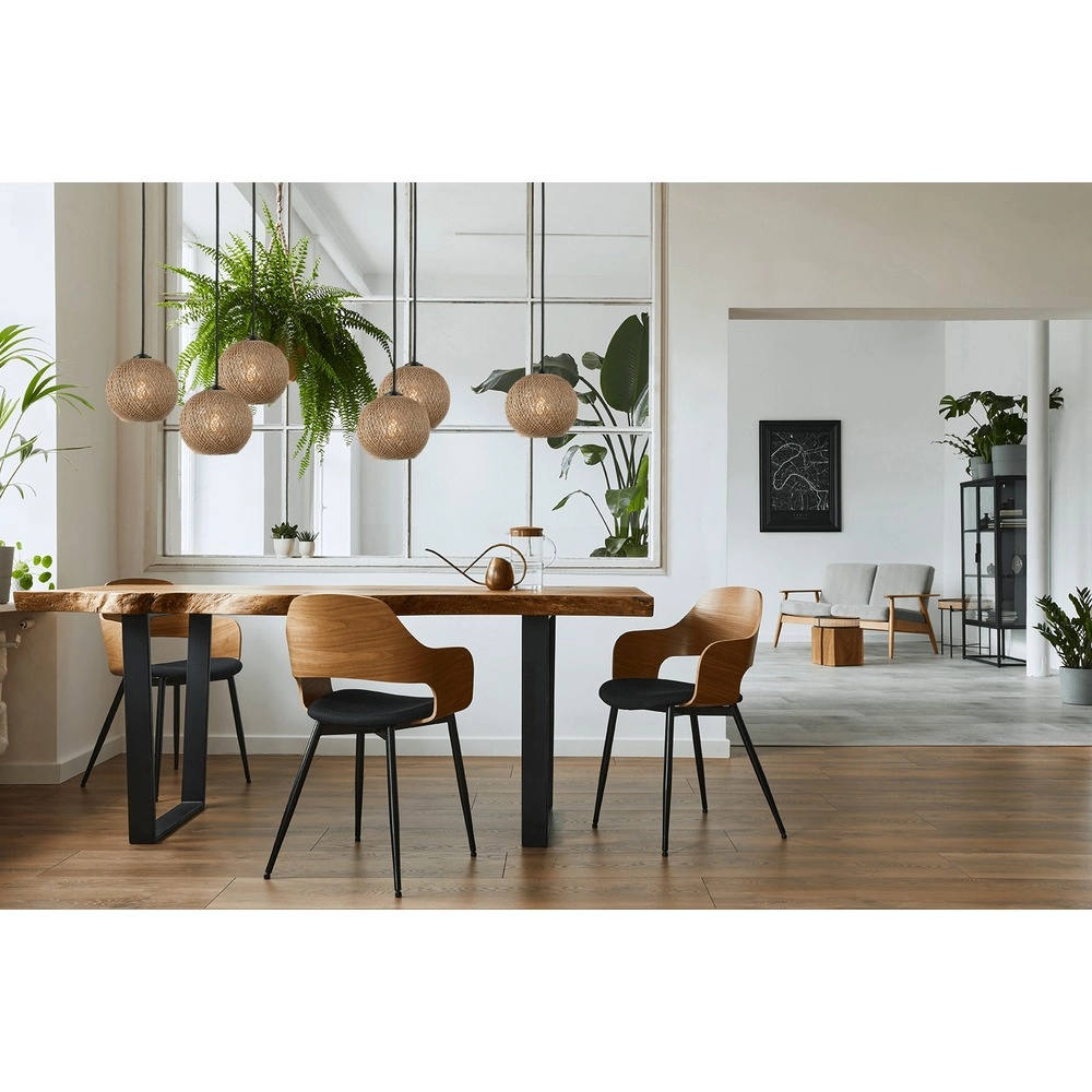 6-Licht Pendellampe Corda ovales Rattan Ø 20 cm Masterlight 8718121352909