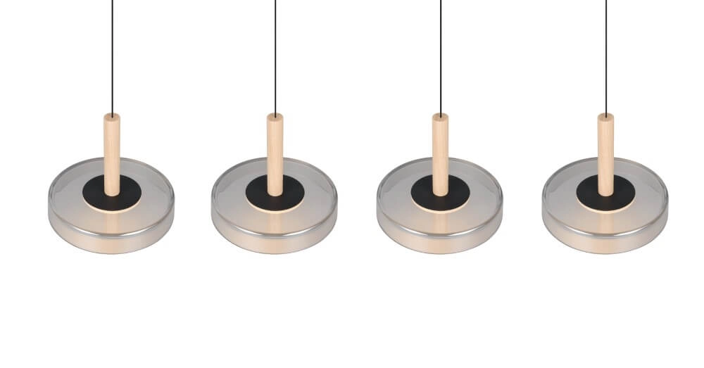 4-flammige LED-Hängelampe Celeste Rauchglas Trio 4017807616903