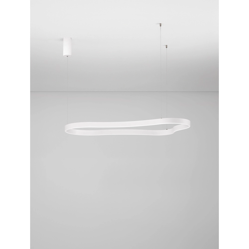 Pendelleuchte in natürlicher Form Dussa weiß 120cm Lyora 5212017463067