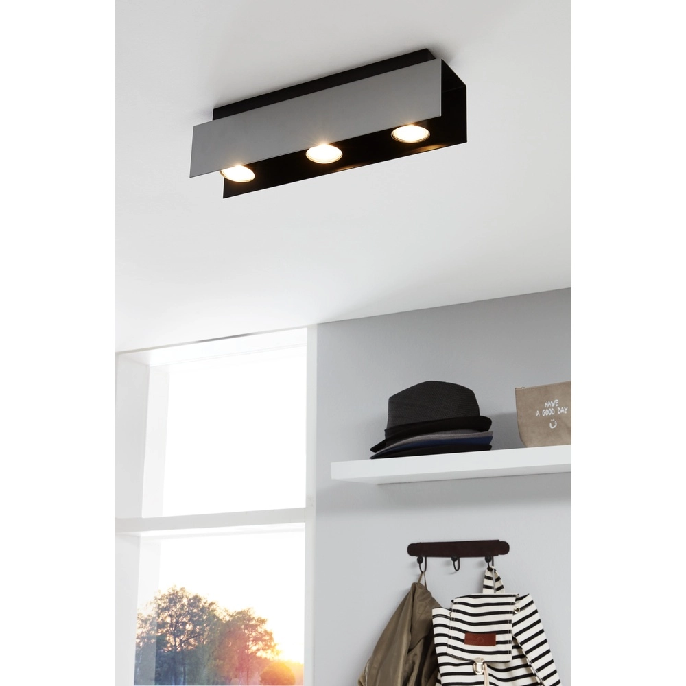 Deckenlampe Viserba 3-Licht weiß und schwarz Eglo 9002759973964
