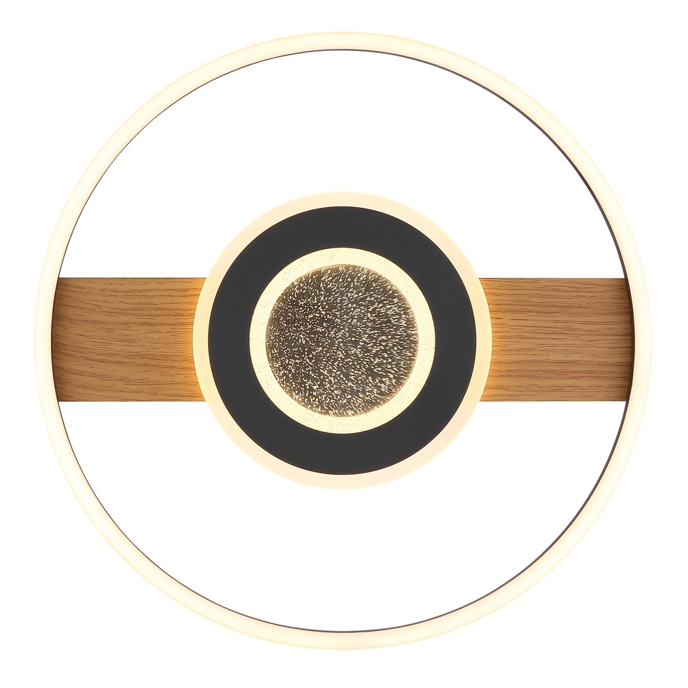 Schwarze Deckenlampe Pikara Design mit Holz Globo 9007371462711
