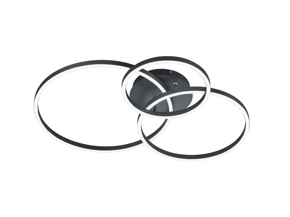 Deckenlampe Winona 3-Ring schwarz Trio 4017807503524