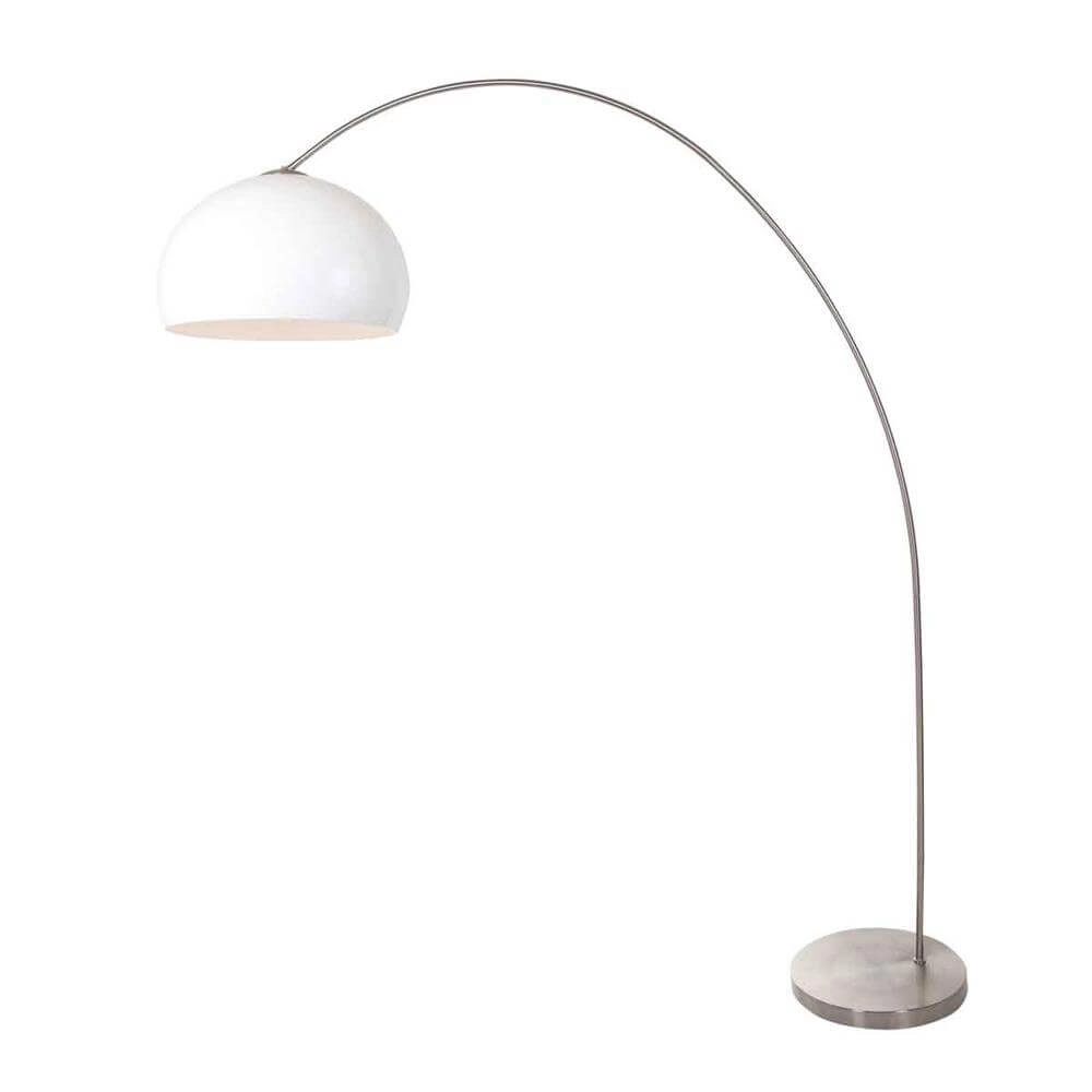 Bogenlampe Solva Metall mit weißem Kuppelschirm Steinhauer 8712746174939