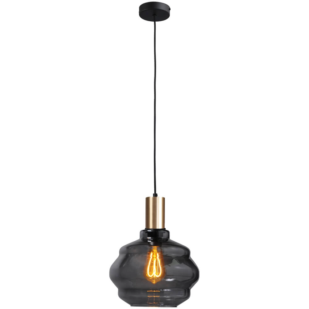 Hängelampe Gold Porto mit Kugelrauchglas - Ø 24cm Masterlight 8718121269139