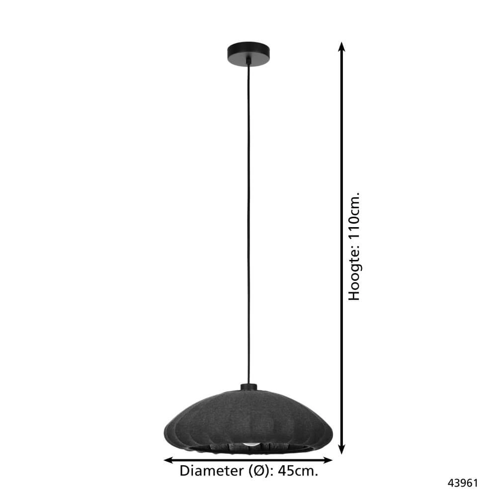 Hängelampe aus Stoff Barlaston Ø 45cm Eglo 9002759439613