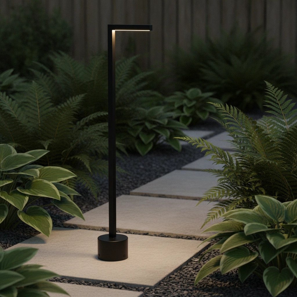 Schlanke Gartenleuchte Pipe schwarz 64,5cm