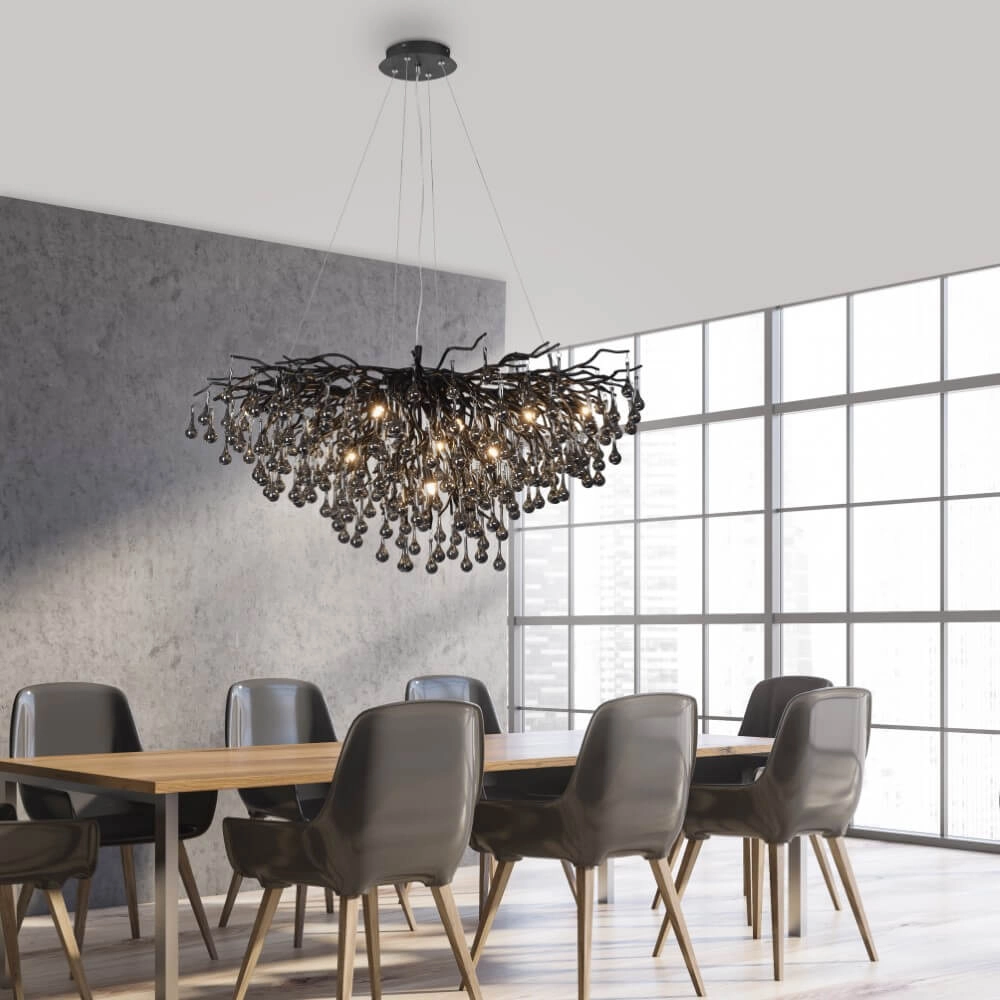 Einzigartiger Kronleuchter Icicle Schwarz Paul Neuhaus 4012248377567