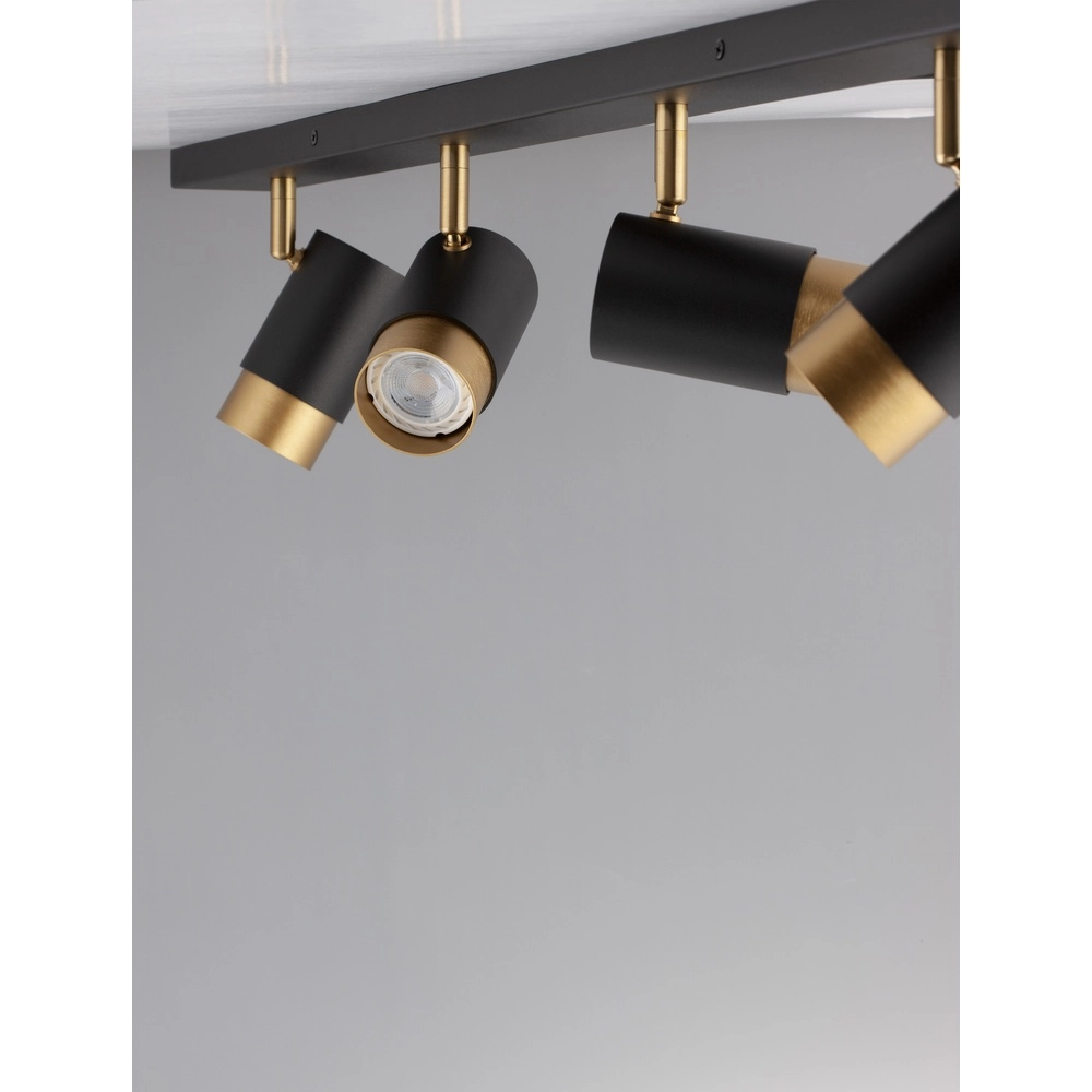 Deckenstrahler Pogno 4-flammig schwarz mit gold Lyora 5212017430861
