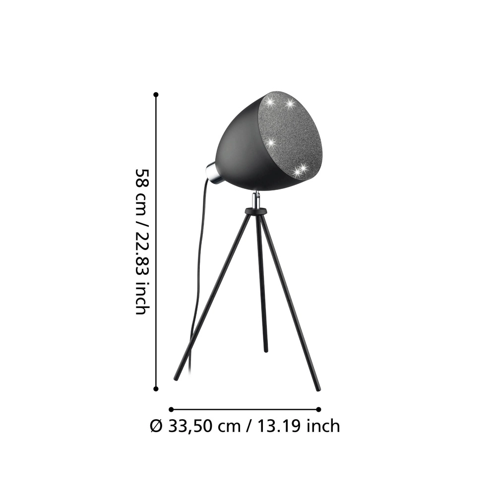 Stativtischlampe Mareperla Schwarz Eglo 9002759793784