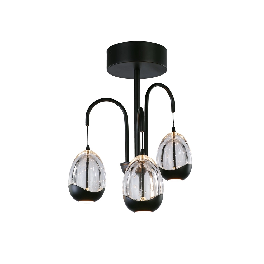 Deckenlampe Clear Egg schwarz 3-flammig
