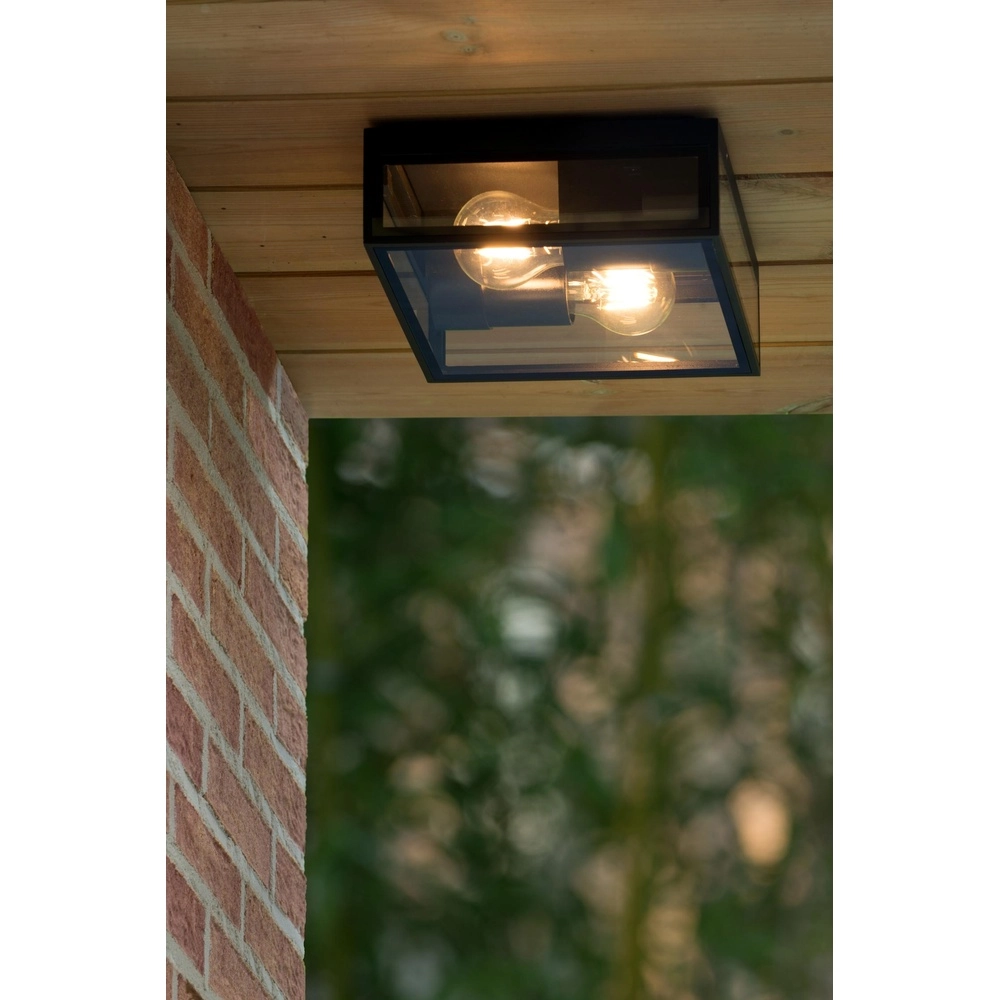 Design-Wandlampe Dukan IP65 schwarzes Doppel Lucide 5411212151889
