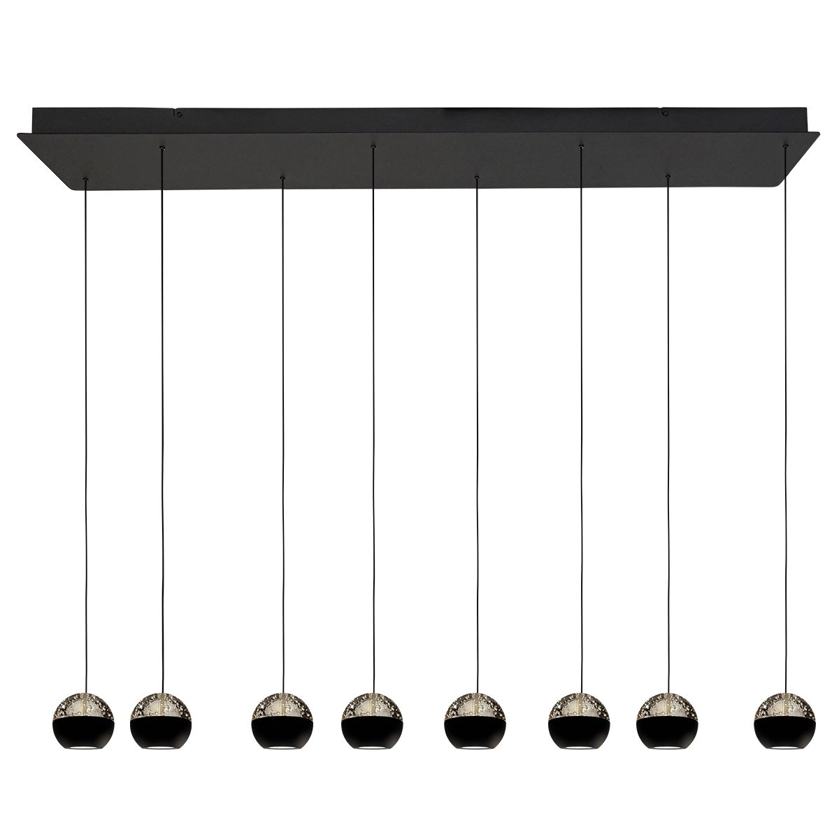 Esstisch-Pendellampe 115 cm Belluno 8-Licht-LED – Schwarz Steinhauer 8712746184020